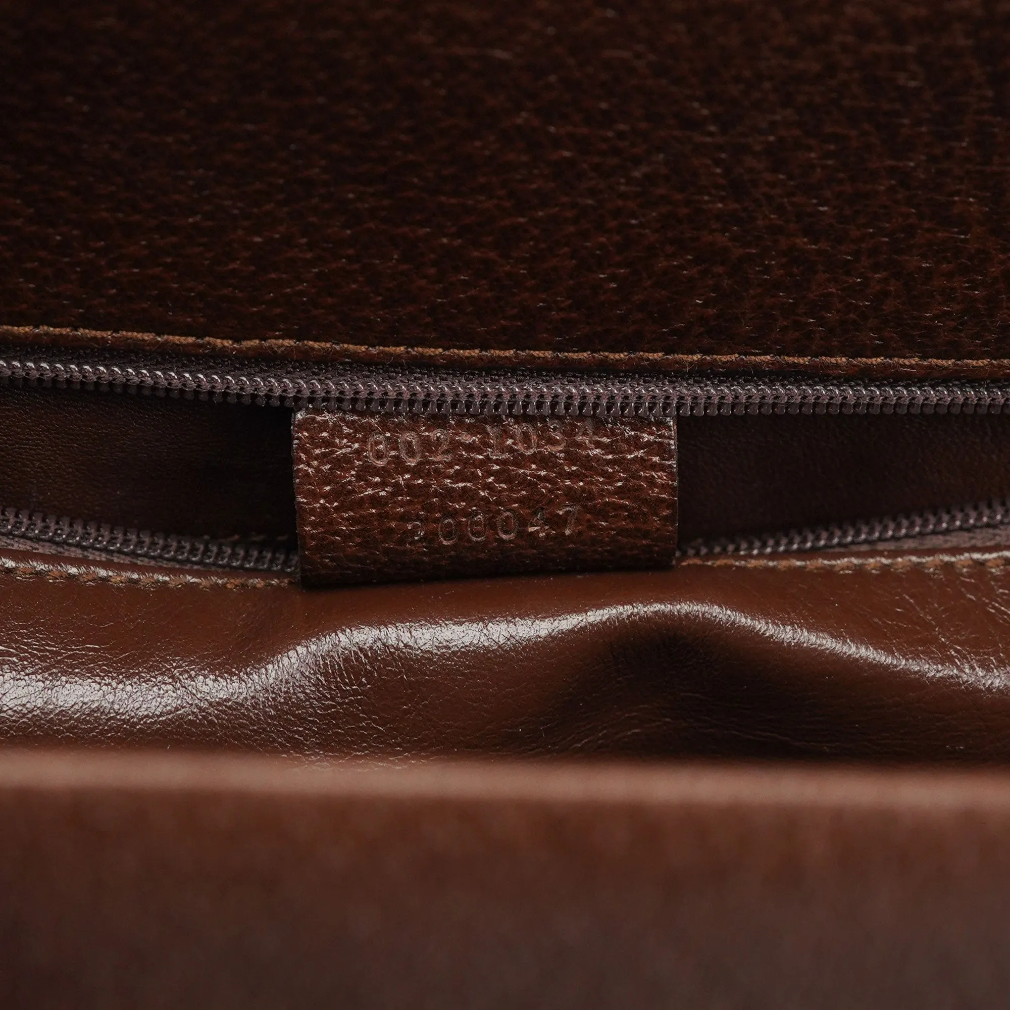 002 1034 Brown Leather Bamboo 2-Way Tote Bag