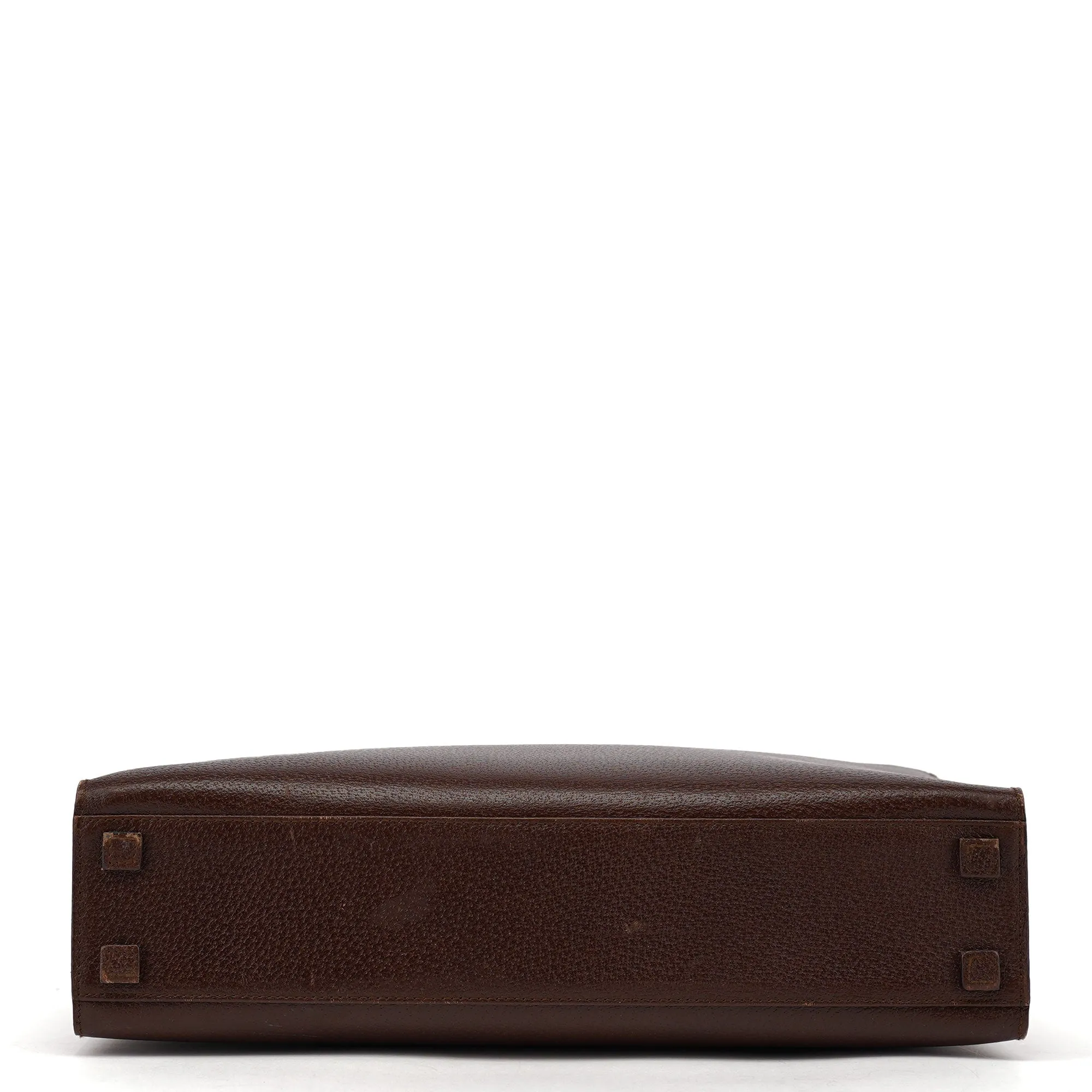 002 1034 Brown Leather Bamboo 2-Way Tote Bag