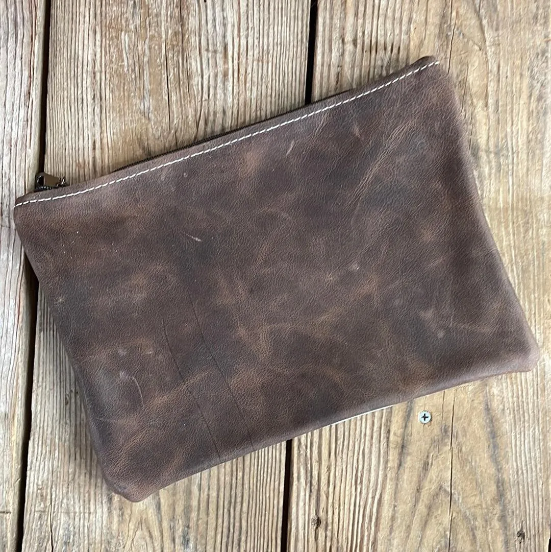 063 Banker's Bag - Grey Brindle w/ Patina Tool