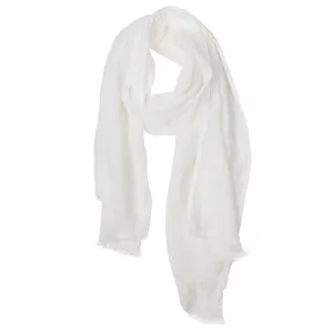100% Linen Scarf - White