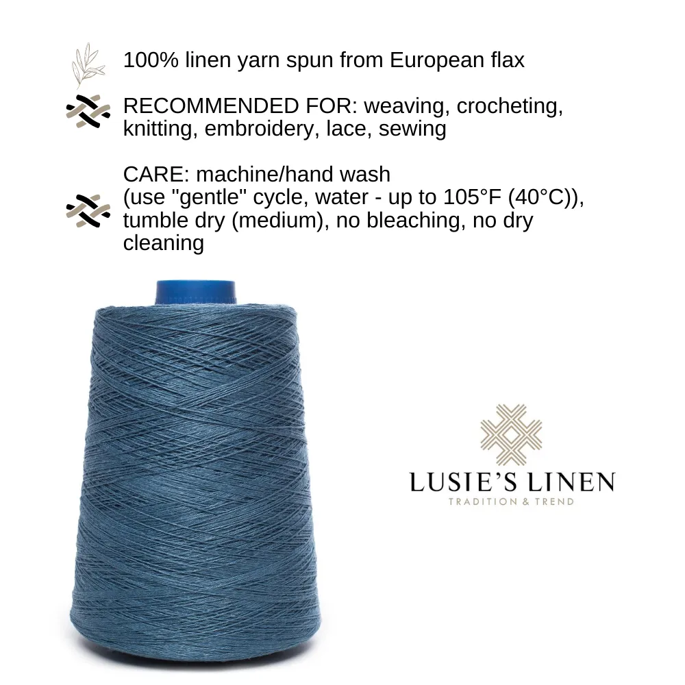 100% Linen Yarn - Denim Blue