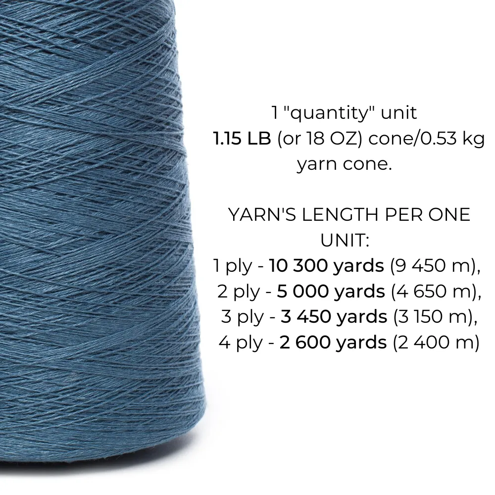 100% Linen Yarn - Denim Blue