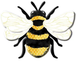 12" Metal Embossed Polka Dot Bee Sign - MD0672