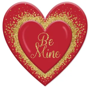 12"H  Metal Embossed Be Mine Heart Sign - MD1508C7