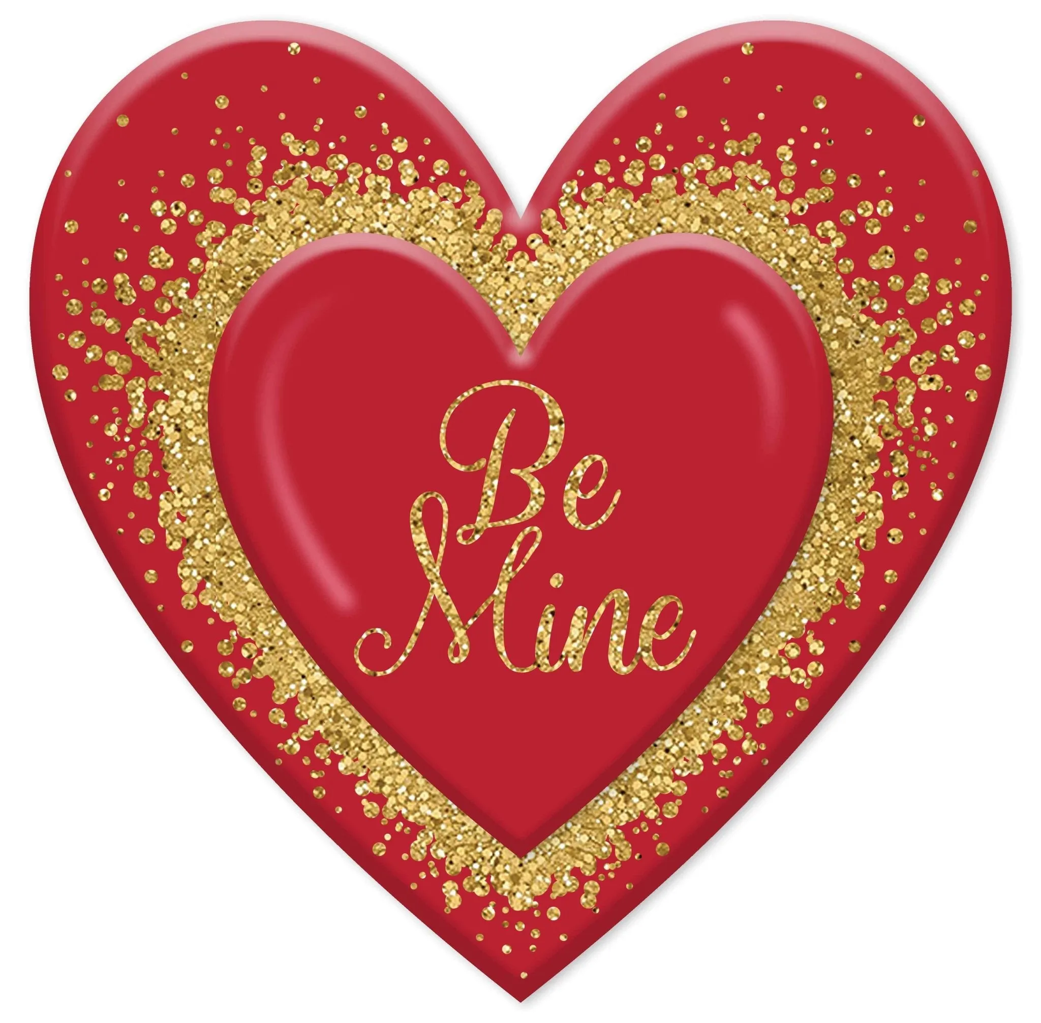 12"H  Metal Embossed Be Mine Heart Sign - MD1508C7
