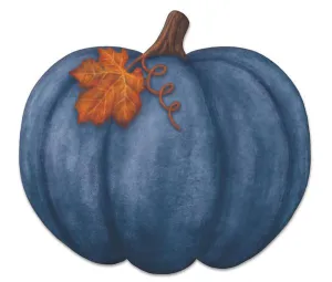12"L x 11"H Metal/Embossed Pumpkin Sign: Blue, Smoke Blue - MD115103