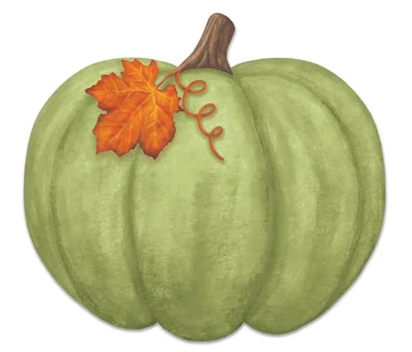 12"L x 11"H Metal/Embossed Pumpkin Sign: Moss -MD115157