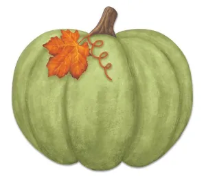 12"L x 11"H Metal/Embossed Pumpkin Sign: Moss -MD115157