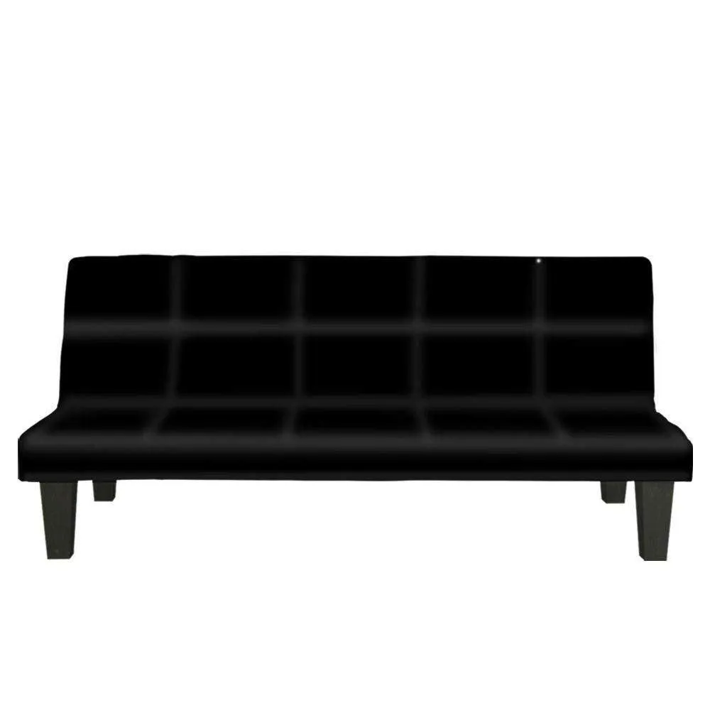 2 SEATER MODULAR LINEN FABRIC SOFA BED COUCH - BLACK