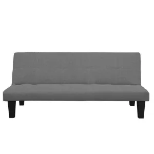 2 SEATER MODULAR LINEN FABRIC SOFA BED COUCH - DARK GREY