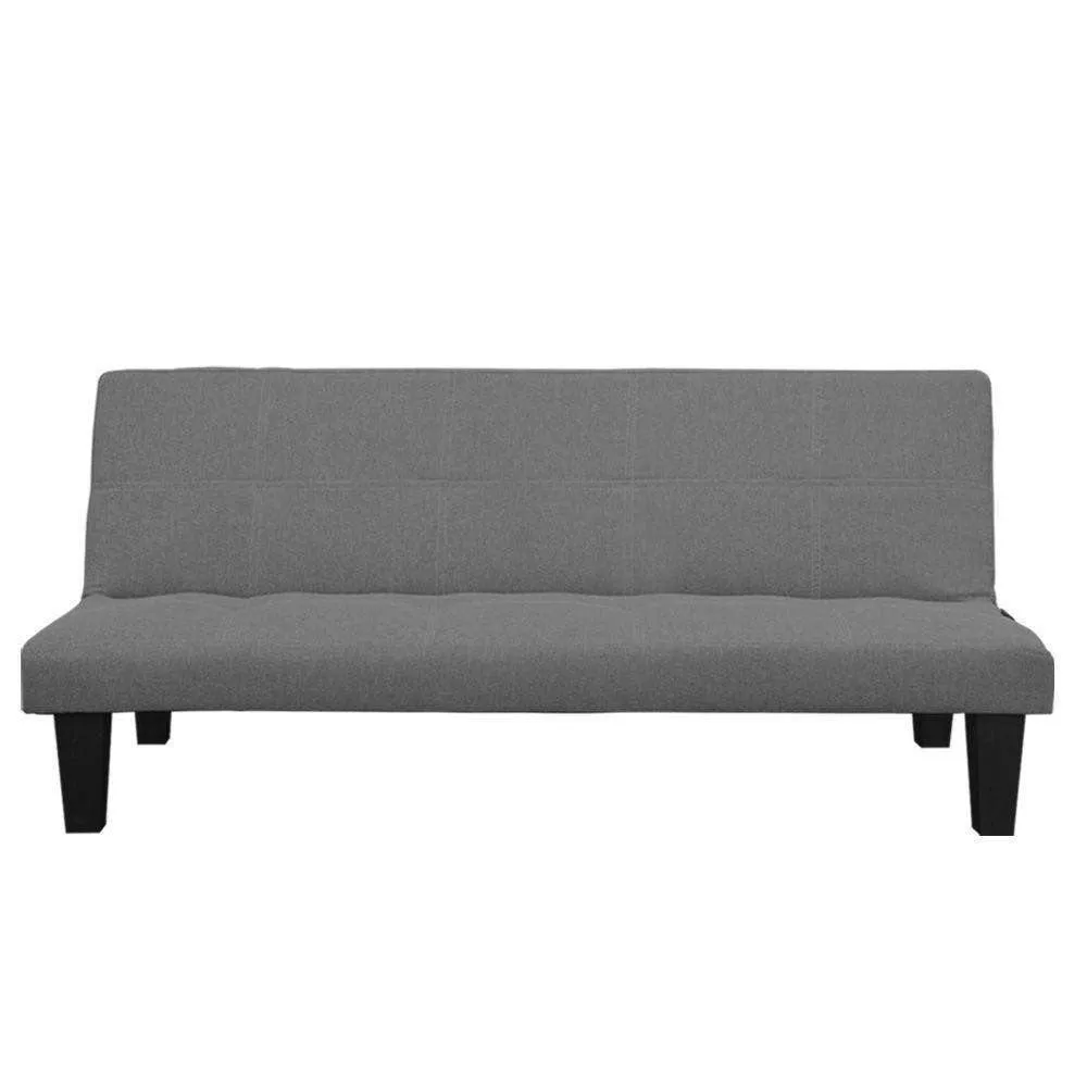 2 SEATER MODULAR LINEN FABRIC SOFA BED COUCH - DARK GREY
