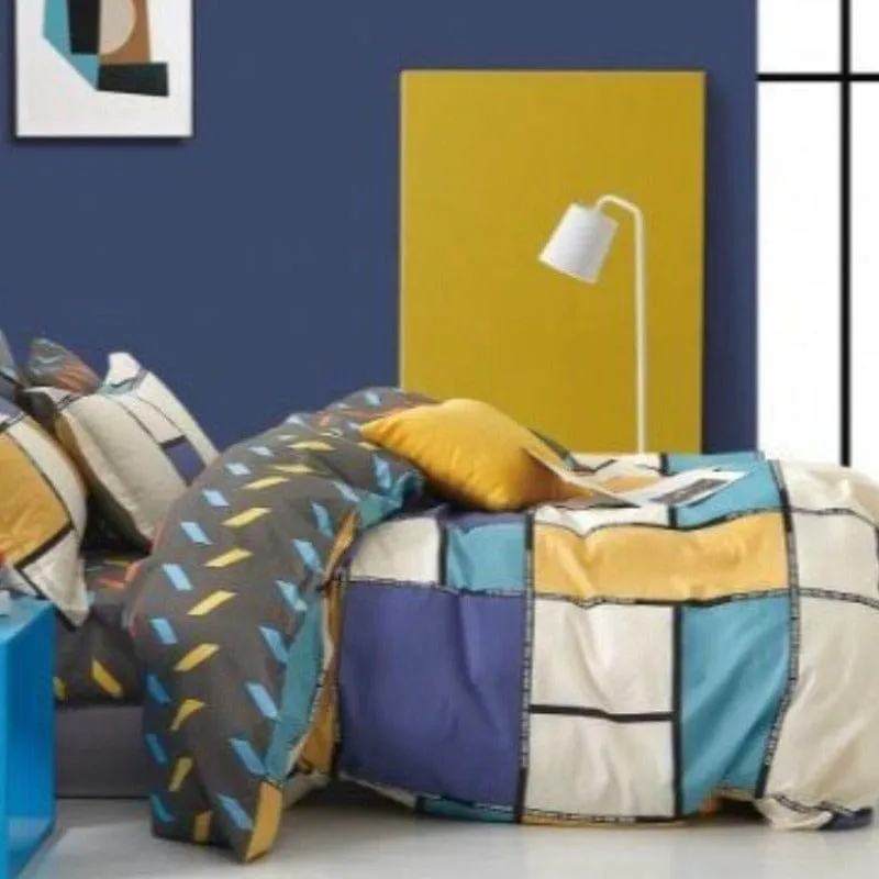 200 Thread Count Percale Cotton Printed Duvet Covers Set Madison