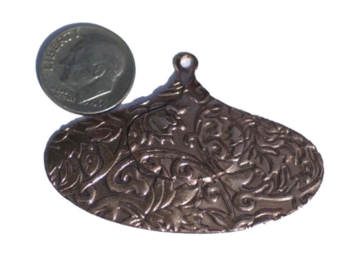 22mm x 20mm Teardrop Embossed Lotus Flowers Texture Shape Cutout Blank for Metalwork Enameling Stamping Texturing Blanks Variety of Metals