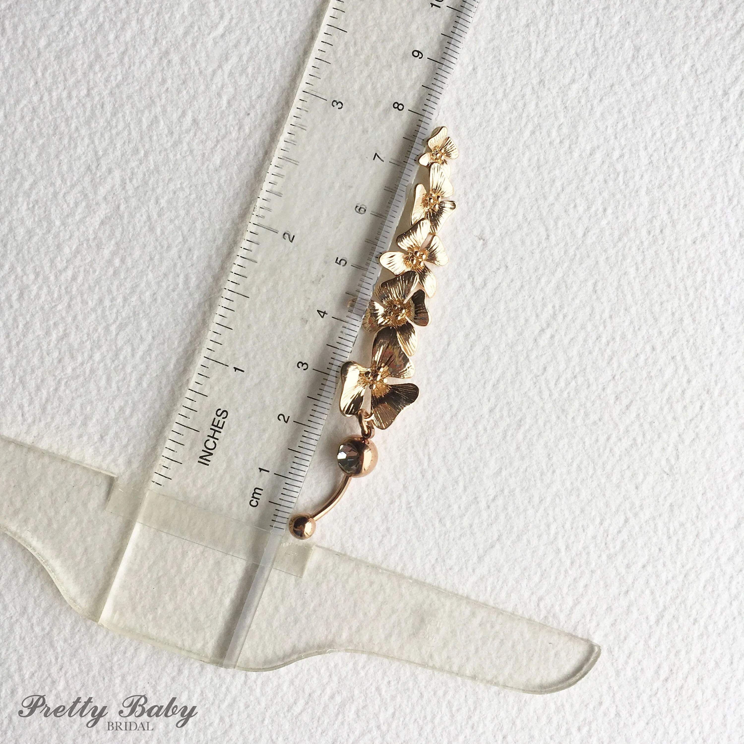 24k Gold Orchid Belly Ring
