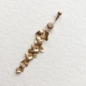 24k Gold Orchid Belly Ring