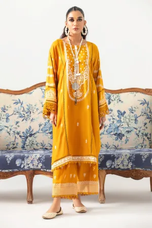 2PC Unstitched | Embroidered Crepe Linen Shirt   Trouser