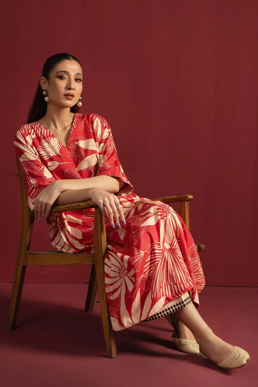 2PC Unstitched | Printed Crepe Linen Shirt   Trouser