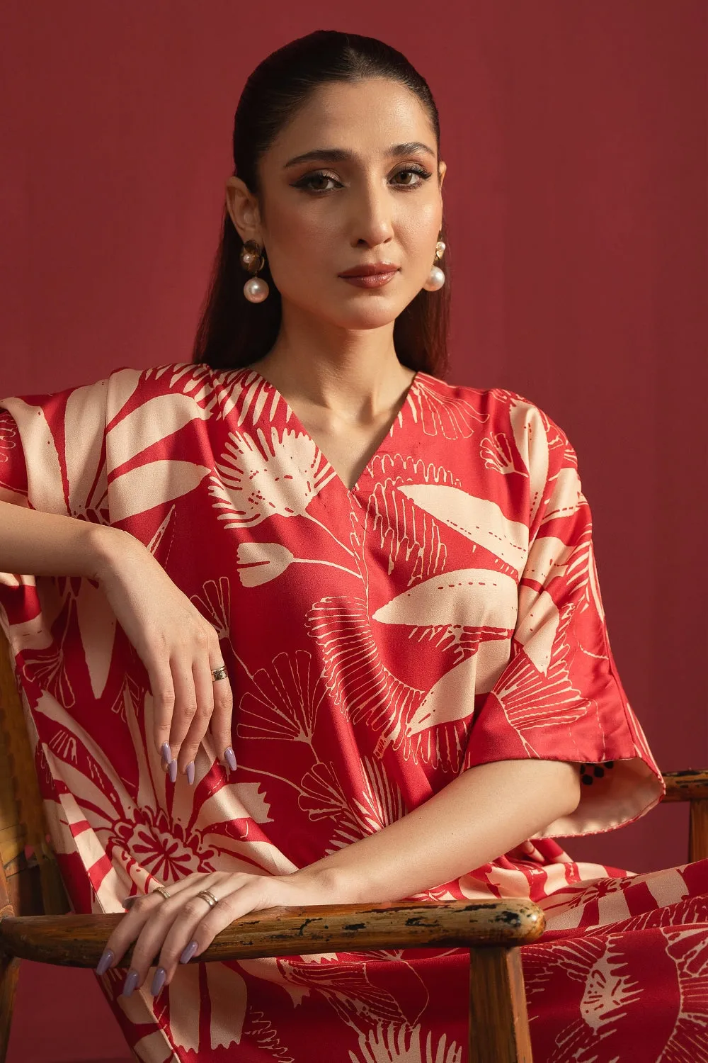 2PC Unstitched | Printed Crepe Linen Shirt   Trouser
