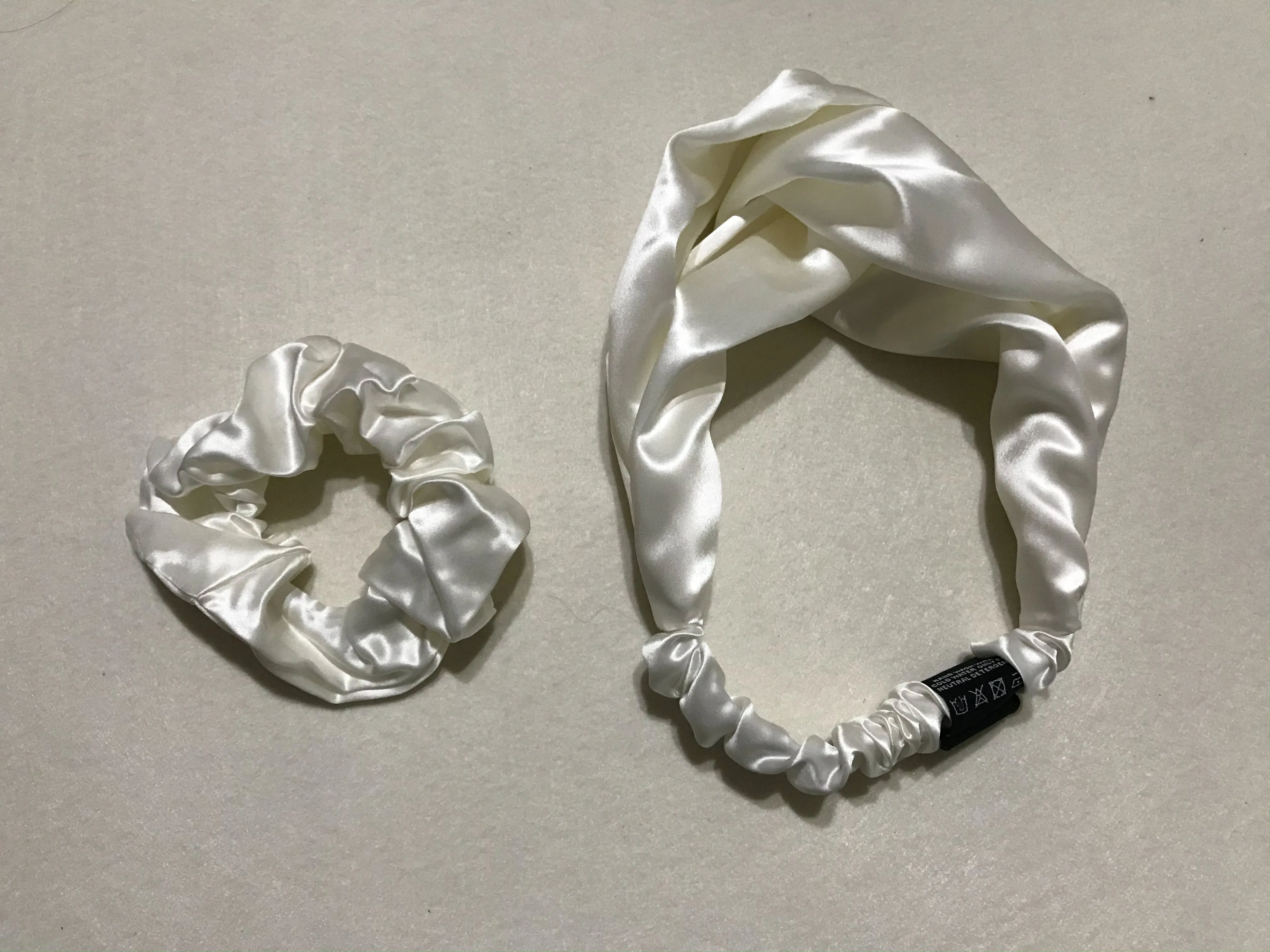 3-in-1 Pure Silk Hair Band Combo, Mother's Day Gift (White)