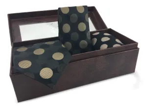 3 Piece Matching Set Necktie,Pocket Square and Power Sock Gift Box Combo
