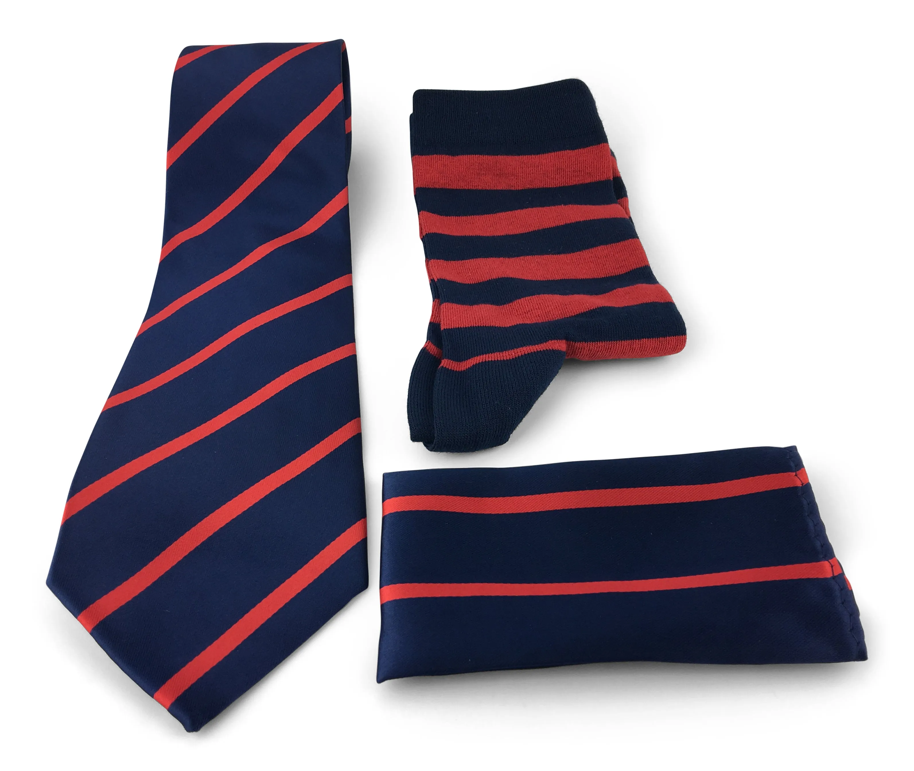 3 Piece Matching Set Necktie,Pocket Square and Power Sock Gift Box Combo