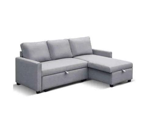 3 Seater Fabric Sofa Bed with Storage - Grey