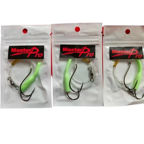 3 X Masterpro Reef & Snapper Running Lumo Fishing Rigs With Double Octopus Hook 5/06/0