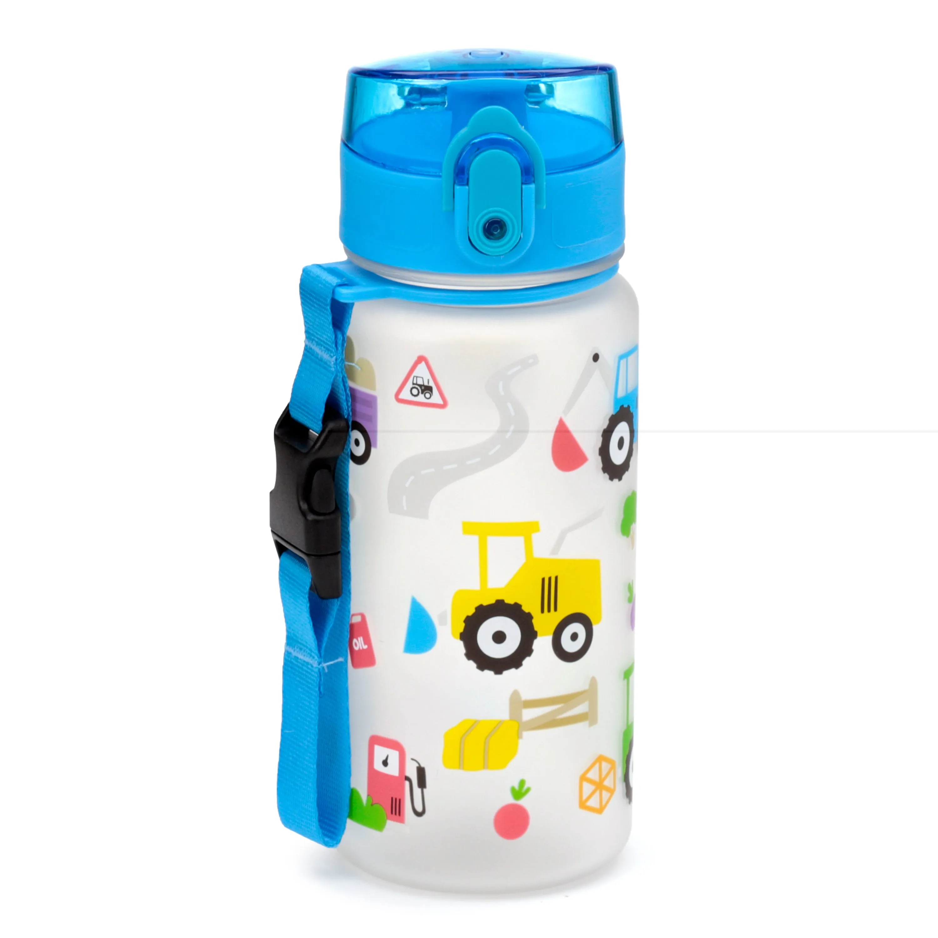 350ml Shatterproof Pop Top Children's Water Bottle - Little Tractors