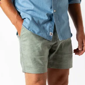 7" Linen Gold School Chino Short - Shadow Green