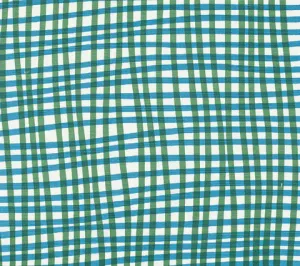Alan Campbell Fabric: Country Check - Custom Blue / Green on White Belgian Linen / Cotton