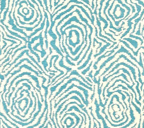 Alan Campbell Fabric: Meloire Reverse - Custom Turquoise on Tinted Belgian Linen / Cotton