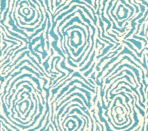 Alan Campbell Fabric: Meloire Reverse - Custom Turquoise on Tinted Belgian Linen / Cotton