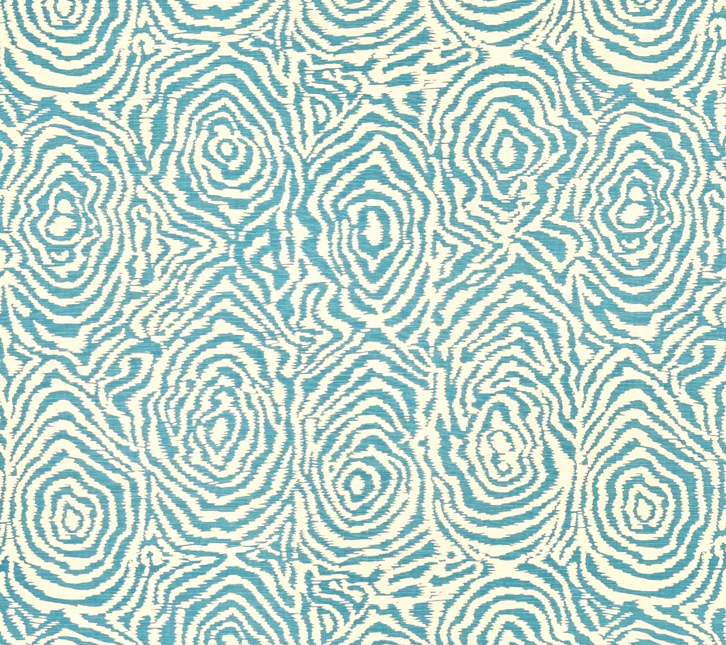 Alan Campbell Fabric: Meloire Reverse - Custom Turquoise on Tinted Belgian Linen / Cotton