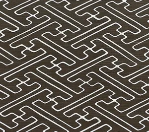 Alan Campbell Fabric: Saya Gata - Custom Brown on Tinted Belgian Linen / Cotton