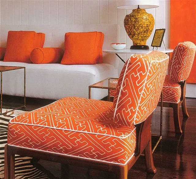 Alan Campbell Fabric: Saya Gata - Custom Brown on Tinted Belgian Linen / Cotton