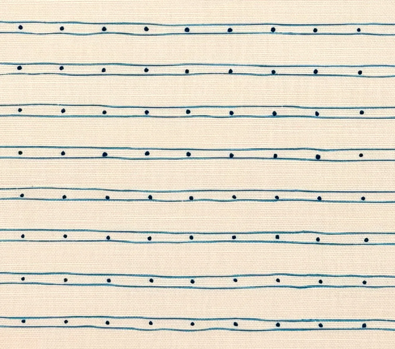 Alan Campbell Fabric: Soho - Custom Turquoise / Navy Dot on Tinted Belgian Linen / Cotton