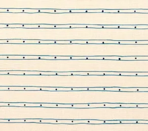 Alan Campbell Fabric: Soho - Custom Turquoise / Navy Dot on Tinted Belgian Linen / Cotton