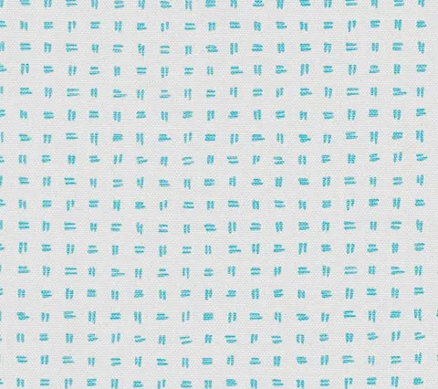 Alan Campbell Fabric: Tate - Custom Turquoise on White Belgian Linen / Cotton