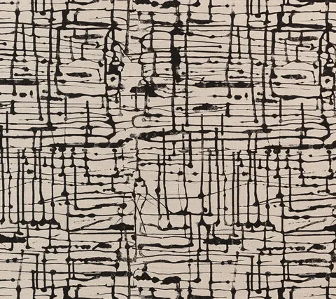 Alan Campbell Fabric: Twill - Custom Black on Oatmeal Belgian Linen / Cotton