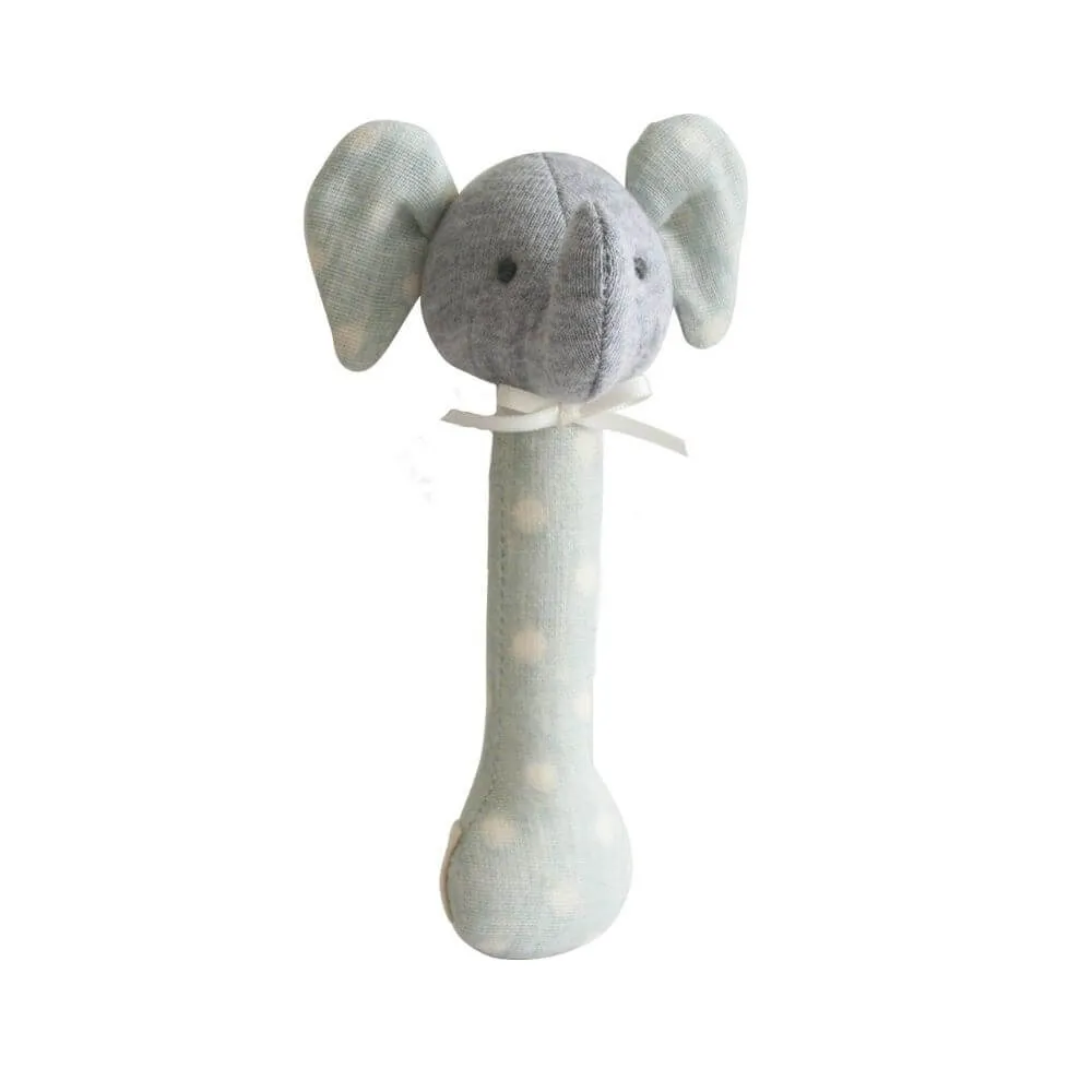 Alimrose Blue Spot Elephant Stick Rattle