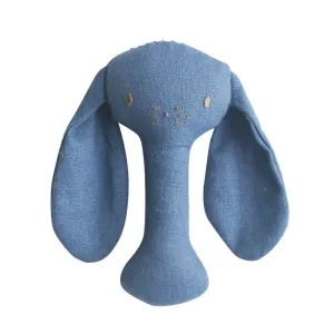 ALIMROSE Bobby Bunny Stick Rattle - Chambray Linen