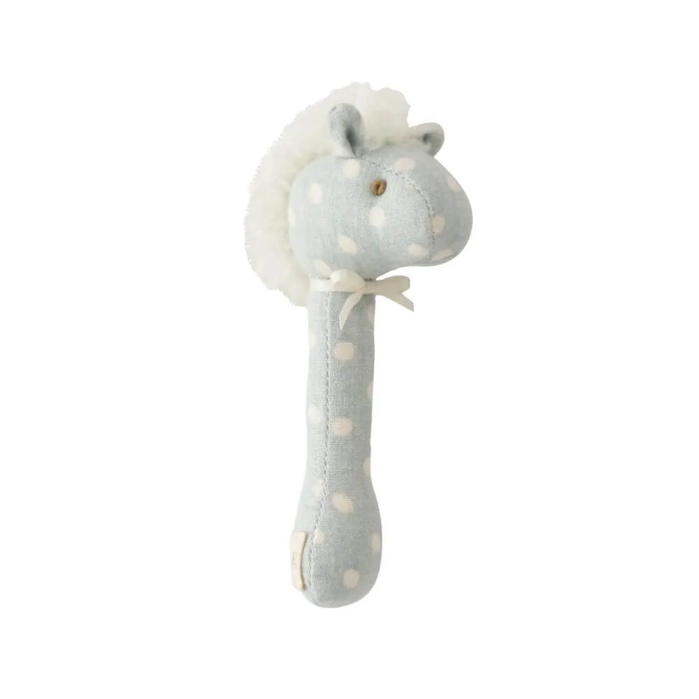 Alimrose Duck Egg Blue Horse Stick Rattle