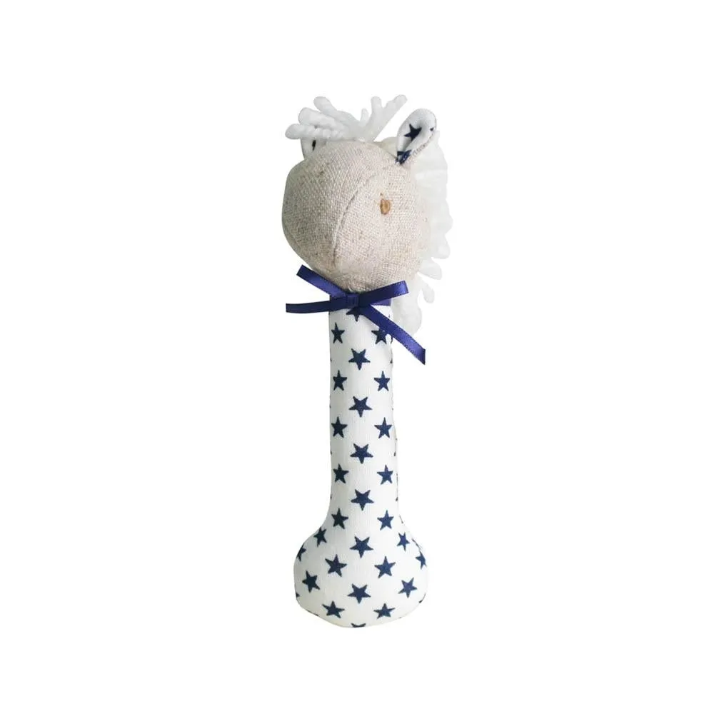 Alimrose Navy Star Horse Stick Rattle