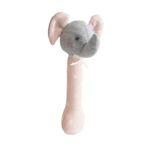 Alimrose Pink Spot Elephant Stick Rattle