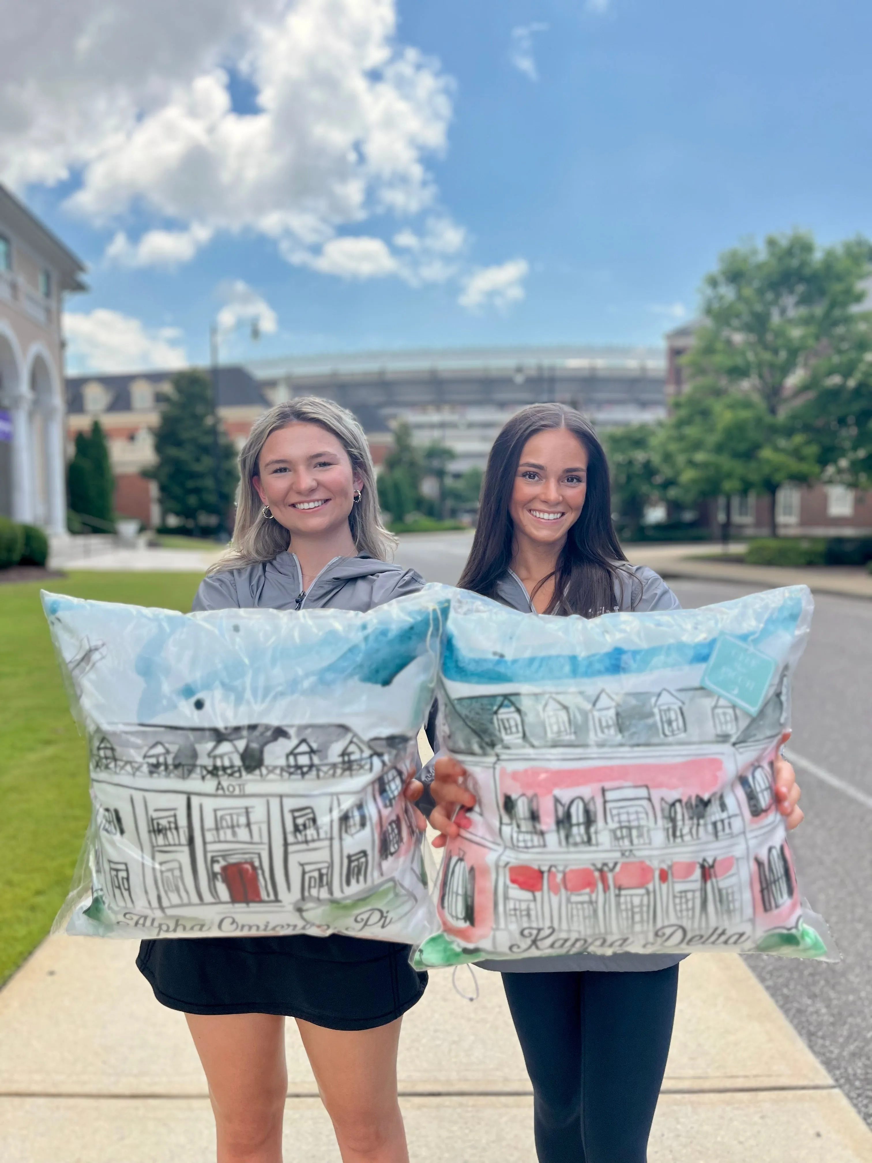 Alpha Chi Omega Watercolor Sorority House Pillow