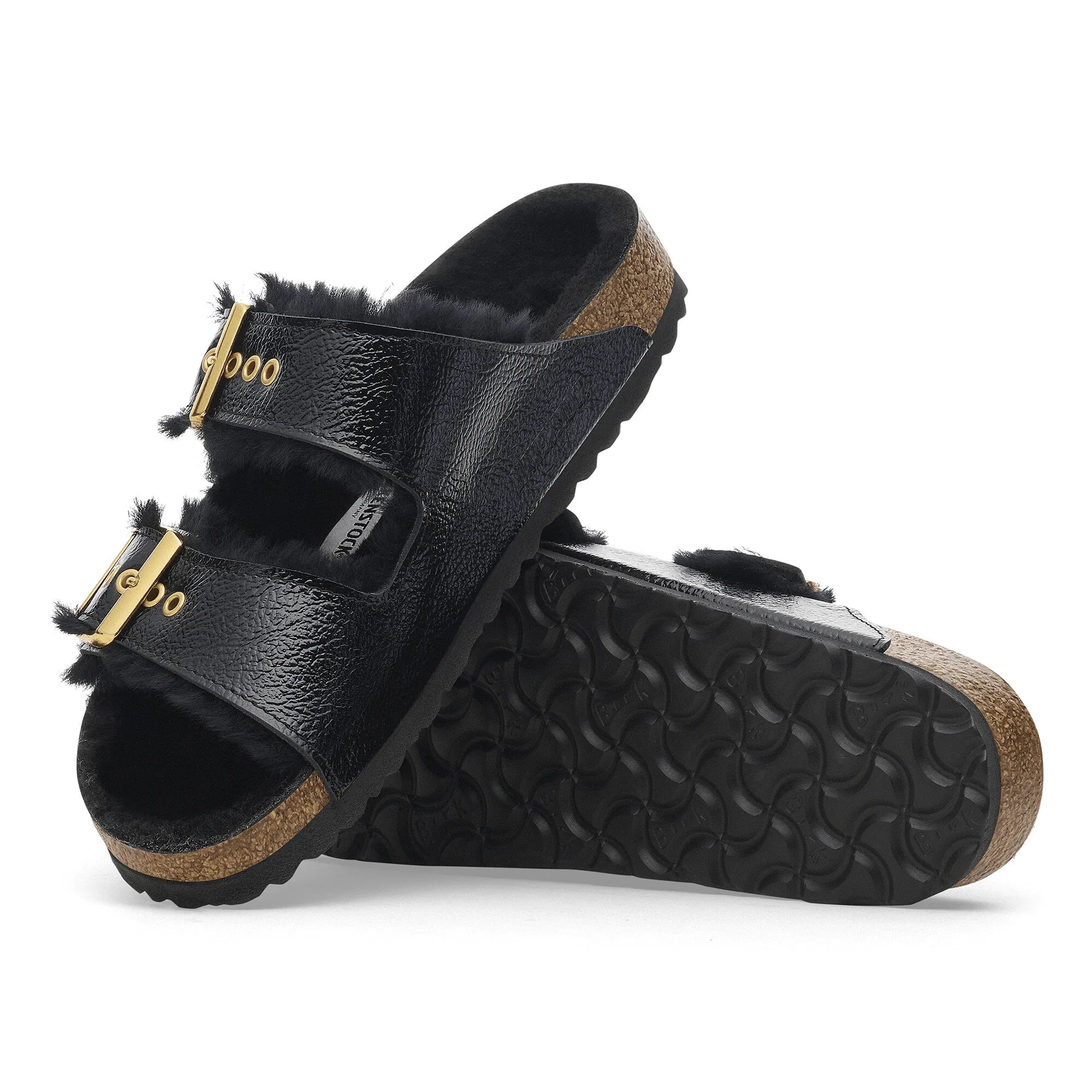 Arizona Shearling Eyeletes | Patent Leather | Naplak Black