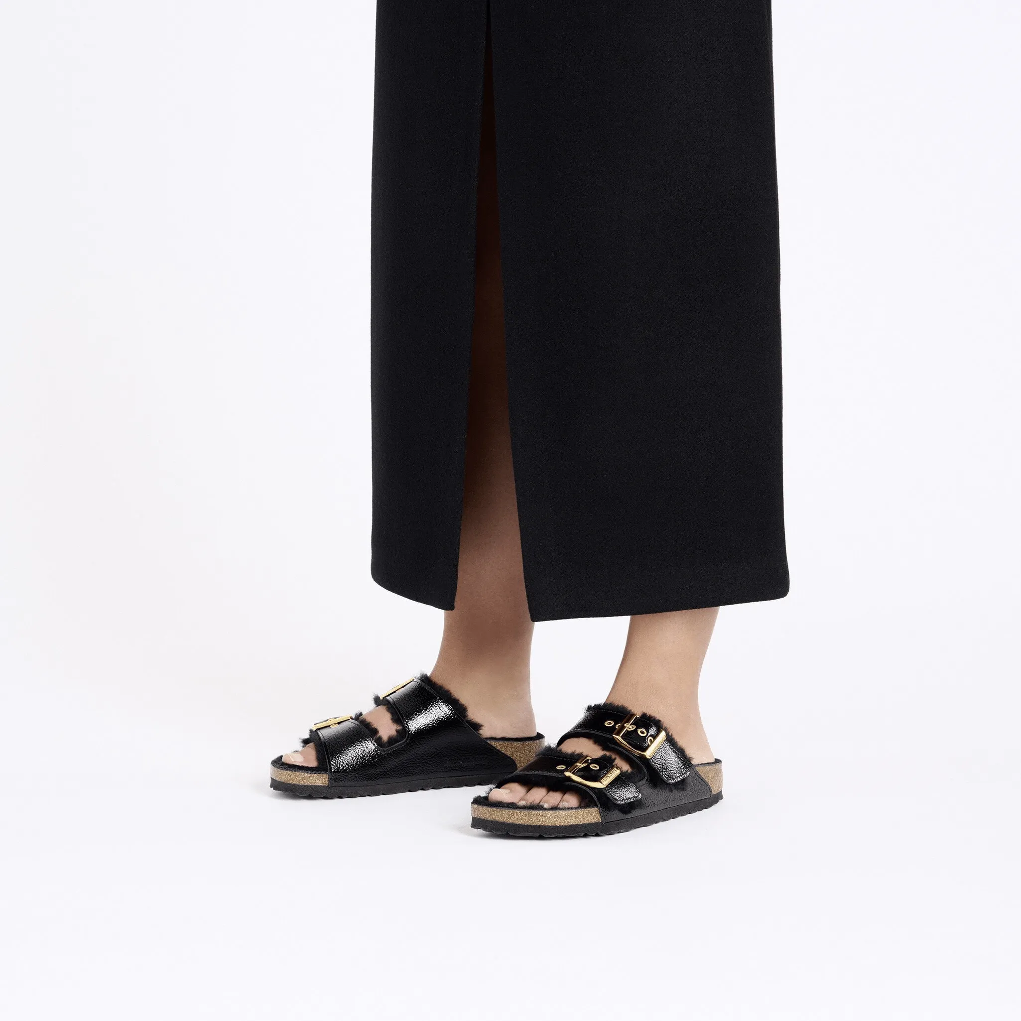 Arizona Shearling Eyeletes | Patent Leather | Naplak Black