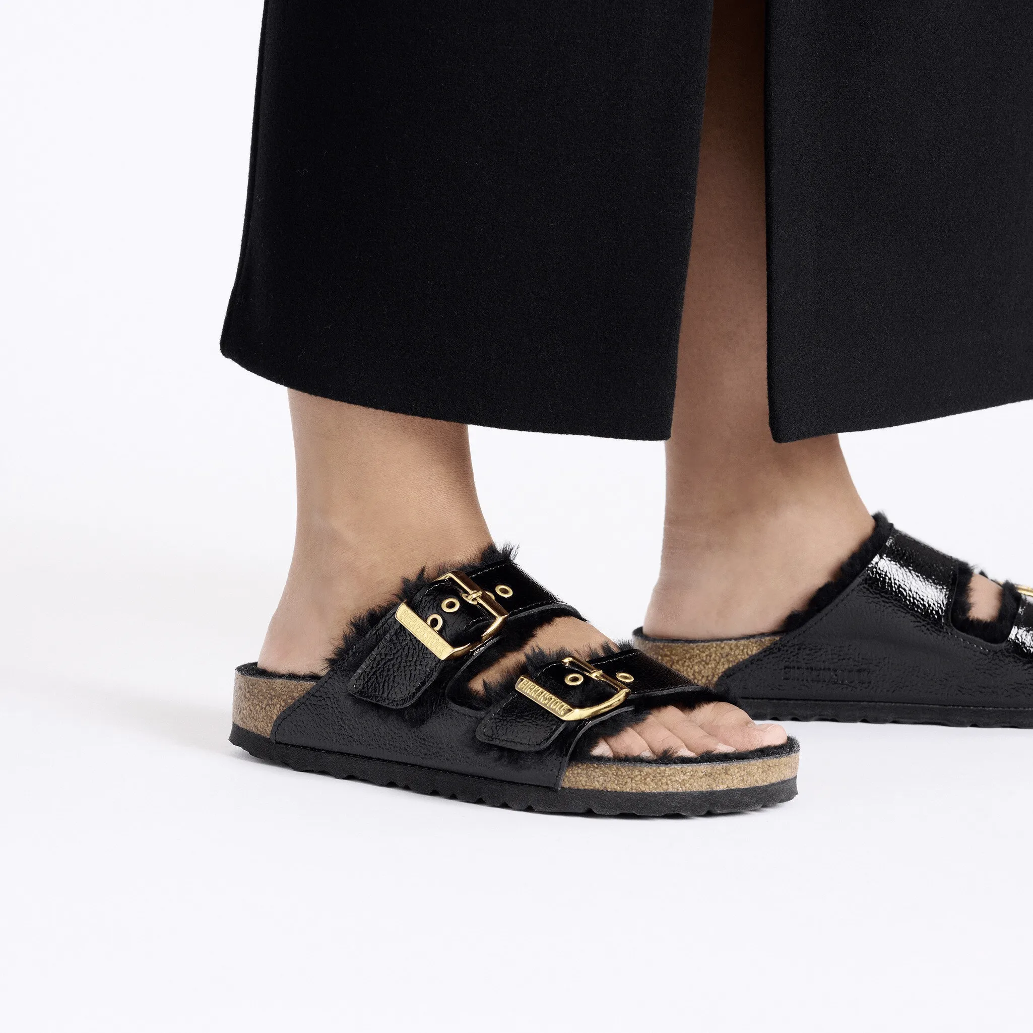 Arizona Shearling Eyeletes | Patent Leather | Naplak Black