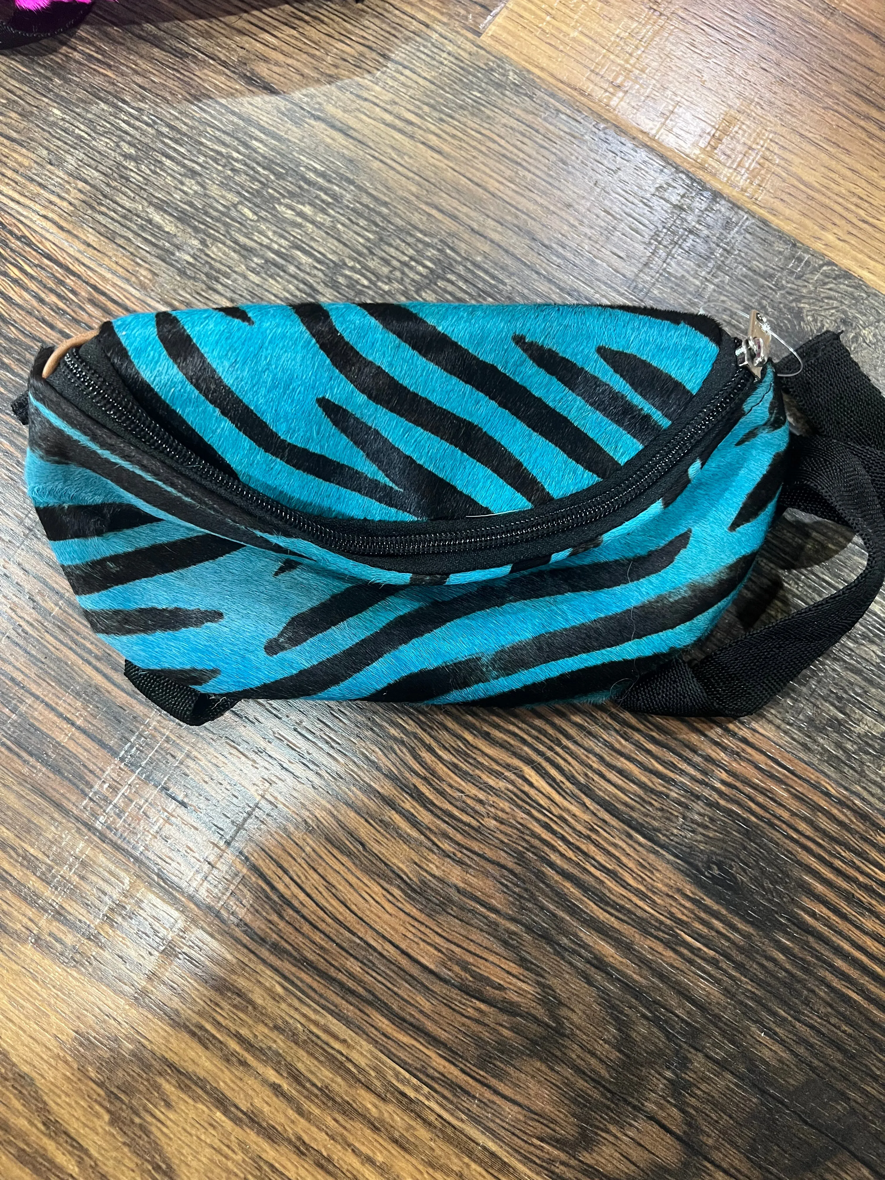 Assorted Prints and Colors Leather Saddle Pouch