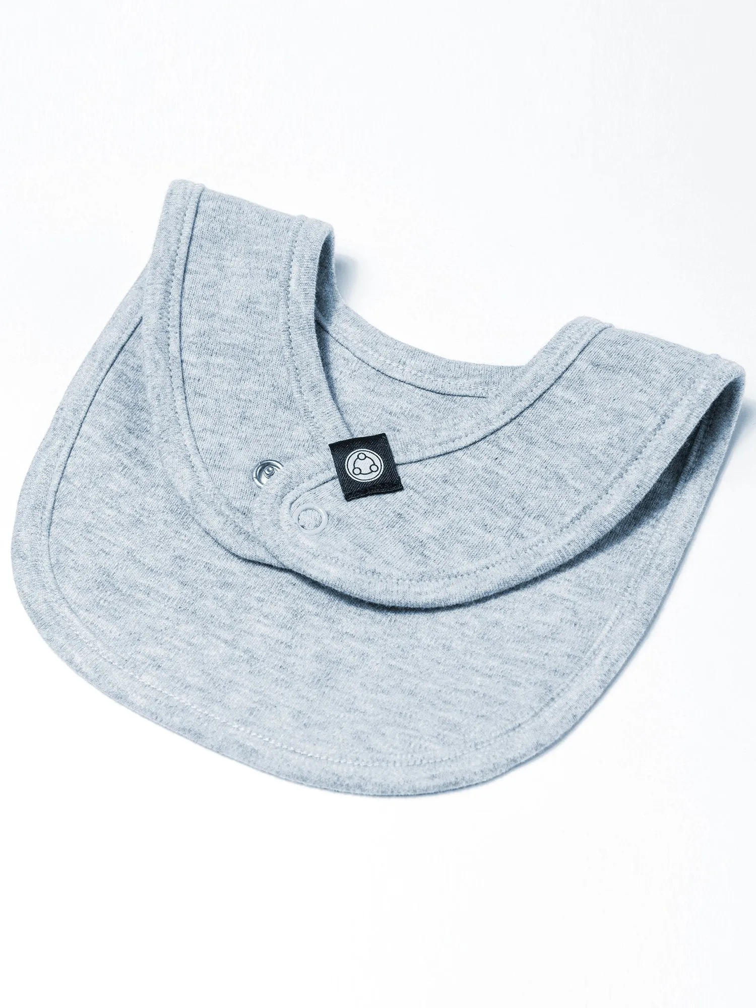 AUMkids HAPPY BABY SHORT SLEEVE ONESIE   BIB SET, LIGHT HEATHER GREY